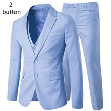 Load image into Gallery viewer, 2019 men&#39;s fashion Slim suits men&#39;s business casual clothing groomsman three-piece suit Blazers jacket pants trousers vest sets