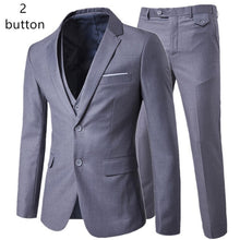 Load image into Gallery viewer, 2019 men&#39;s fashion Slim suits men&#39;s business casual clothing groomsman three-piece suit Blazers jacket pants trousers vest sets