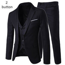 Load image into Gallery viewer, 2019 men&#39;s fashion Slim suits men&#39;s business casual clothing groomsman three-piece suit Blazers jacket pants trousers vest sets