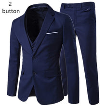 Load image into Gallery viewer, 2019 men&#39;s fashion Slim suits men&#39;s business casual clothing groomsman three-piece suit Blazers jacket pants trousers vest sets