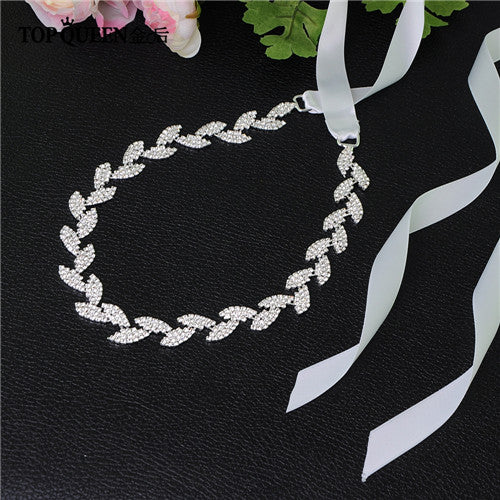 TOPQUEEN S198-S Wedding Belt for bride Bridal sash Silver belt dress Accessories Bride Waistband Wedding Sashes Bridal Belts