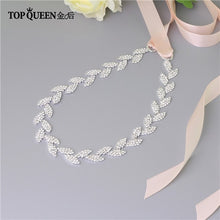 Load image into Gallery viewer, TOPQUEEN S198-S Wedding Belt for bride Bridal sash Silver belt dress Accessories Bride Waistband Wedding Sashes Bridal Belts