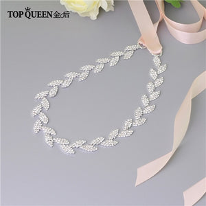 TOPQUEEN S198-S Wedding Belt for bride Bridal sash Silver belt dress Accessories Bride Waistband Wedding Sashes Bridal Belts