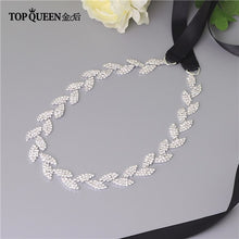 Load image into Gallery viewer, TOPQUEEN S198-S Wedding Belt for bride Bridal sash Silver belt dress Accessories Bride Waistband Wedding Sashes Bridal Belts