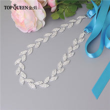 Load image into Gallery viewer, TOPQUEEN S198-S Wedding Belt for bride Bridal sash Silver belt dress Accessories Bride Waistband Wedding Sashes Bridal Belts