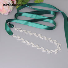 Load image into Gallery viewer, TOPQUEEN S198-S Wedding Belt for bride Bridal sash Silver belt dress Accessories Bride Waistband Wedding Sashes Bridal Belts