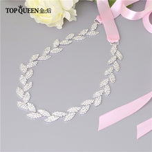 Load image into Gallery viewer, TOPQUEEN S198-S Wedding Belt for bride Bridal sash Silver belt dress Accessories Bride Waistband Wedding Sashes Bridal Belts