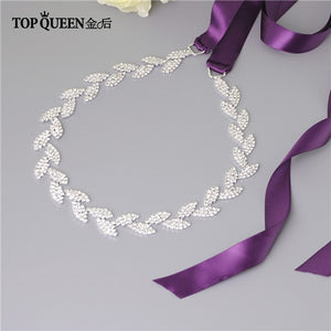 TOPQUEEN S198-S Wedding Belt for bride Bridal sash Silver belt dress Accessories Bride Waistband Wedding Sashes Bridal Belts