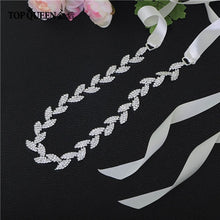 Load image into Gallery viewer, TOPQUEEN S198-S Wedding Belt for bride Bridal sash Silver belt dress Accessories Bride Waistband Wedding Sashes Bridal Belts
