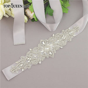 TOPQUEEN S26 Crystal and Rhinestones Gown Dresses belt Accessories Wedding Belts for bride Bride Waistband Bridal Sashes