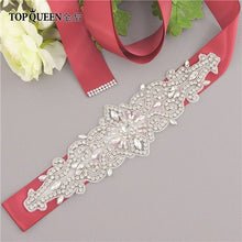Load image into Gallery viewer, TOPQUEEN S26 Crystal and Rhinestones Gown Dresses belt Accessories Wedding Belts for bride Bride Waistband Bridal Sashes