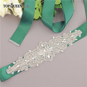 TOPQUEEN S26 Crystal and Rhinestones Gown Dresses belt Accessories Wedding Belts for bride Bride Waistband Bridal Sashes