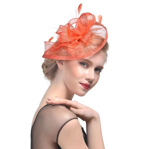 Bridal Wedding Hat Fascinator Feather Mesh Party Cocktail Headdress Hair Flowers New gai