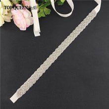 Load image into Gallery viewer, TOPQUEEN S2020 Women&#39;s Rhinestones Handmade Belt Wedding Dress Belt Accessories Marriage Bridal Sashes Can Customize Any Size