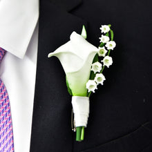 Load image into Gallery viewer, White Waterfall Wedding Bouquet Artificial Calla Lily of the Valley Blue Flowers Bridal Support Bouquets Flores Novia