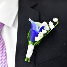 Load image into Gallery viewer, White Waterfall Wedding Bouquet Artificial Calla Lily of the Valley Blue Flowers Bridal Support Bouquets Flores Novia