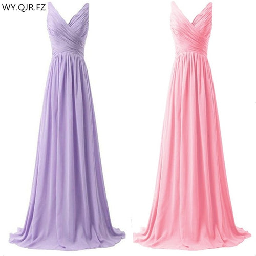 LLY1130Z#V-neck Spaghetti Straps Long Lace up purple Blue Bridesmaid Dresses wedding party prom dress 2020 Bride ladies fashion