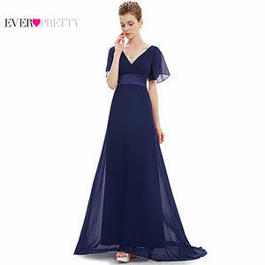 Evening Dresses EP09890 Padded Trailing Flutter Sleeve Long Women Gown 2020 New Chiffon Summer Style Special Occasion Dresses