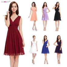 Load image into Gallery viewer, Bridesmaid Dresses EP03989 Ever Pretty Double V-neck White Short Fashion Little White Dresses 2020 Wedding Bridesmaid Dresses