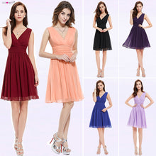 Load image into Gallery viewer, Bridesmaid Dresses EP03989 Ever Pretty Double V-neck White Short Fashion Little White Dresses 2020 Wedding Bridesmaid Dresses
