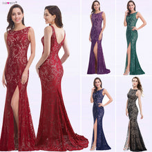 Load image into Gallery viewer, Mermaid Evening Dress Ever Pretty EP08859 2019 Long Sexy Sleeveless Split Formal Celebrity Lace Evening Gown Dresses robe longue