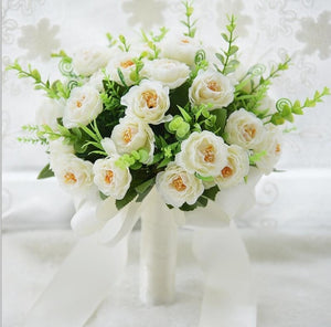 AYiCuthia Wedding Bouquet Handmade Artificial Flower Rose buque casamento Bridal Bouquet for Wedding Decoration ramos de novia