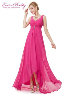 Formal Evening Dresses EP09983 Ever Pretty 2019 New Arrival Real Photo Plus Size Double V Neck Rhinestones Long Evening Dress