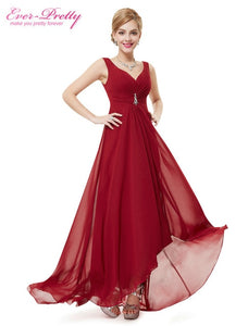 Formal Evening Dresses EP09983 Ever Pretty 2019 New Arrival Real Photo Plus Size Double V Neck Rhinestones Long Evening Dress