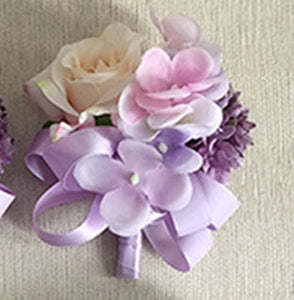 Wedding Boutonniere Wrist Corsage Bracelet Bridesmaid Men Corsage Purple Silk Roses Orchid Marriage Prom Wedding Supplies