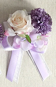 Wedding Boutonniere Wrist Corsage Bracelet Bridesmaid Men Corsage Purple Silk Roses Orchid Marriage Prom Wedding Supplies