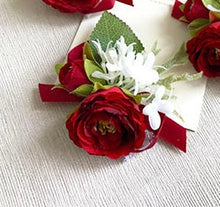 Load image into Gallery viewer, YO CHO Wrist Corsage Wedding Wrist Flower Corsage Groom Pink Rose Bracelet Bridesmaid Boutonniere Men Marriage Wedding Supplies