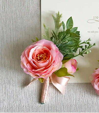 YO CHO Wrist Corsage Wedding Wrist Flower Corsage Groom Pink Rose Bracelet Bridesmaid Boutonniere Men Marriage Wedding Supplies