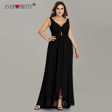 Load image into Gallery viewer, Plus Size Evening Dresses Long 2020 Elegant Burgundy A-line Sleeveless Crystal High Low Ever Pretty Special Occasion Dresses