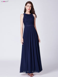 Prom Dresses 2019 Ever Pretty Elegant Beading Lace Long Banquet Party Gown Pleated Chiffon A-Line Robe De Soiree Lady Gala Dress