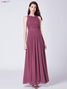 Prom Dresses 2019 Ever Pretty Elegant Beading Lace Long Banquet Party Gown Pleated Chiffon A-Line Robe De Soiree Lady Gala Dress