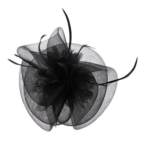 Women Fascinator Headwear Hat Wedding Party Hairpin Feather Floral Tiaras New gai