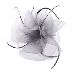 Women Fascinator Headwear Hat Wedding Party Hairpin Feather Floral Tiaras New gai