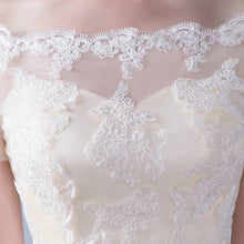 Load image into Gallery viewer, LAMYA Short Lace Sleeve Prom Dresses Boat Neck Evening Party Dress 2019 Elegant Plus Size Formal Gown vestido de festa