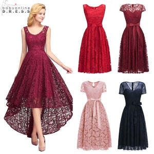 Sexy Illusion High Low Lace Cocktail Dresses Elegant Plus Size 2-26W Short Party Dresses Vestidos Coctel Robe de Cocktail