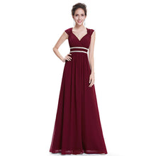 Load image into Gallery viewer, Plus Size Elegant V-Neck Long Evening Dress 2019 Cheap Chiffon Party Gowns Ruched Beading Empire Hollow Out Formal Dress