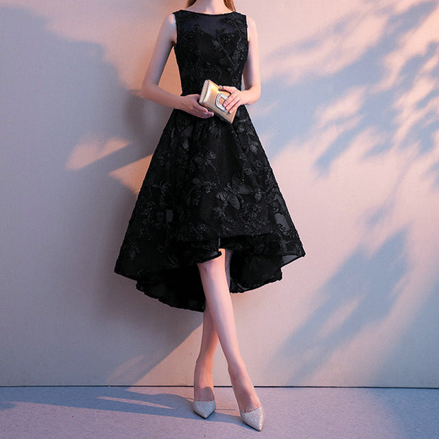 Customized Simple High Low Prom Dress 2019 Elegant Short Front Long Back Evening Party Dresses Vestido de Festa Longo