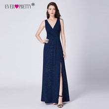 Load image into Gallery viewer, Evening Dresses Long 2019 Ever Pretty EP07505 A-line Cheap V-neck Long Gillter Side Split Long Sexy Evening Gowns for Ladies
