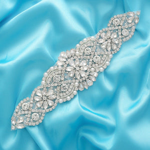 Rhinestones With Pearl Bridal Belt Diamond Crystal Wedding Belt Sash For Wedding Gown Wedding Decoration Sash Dress belt J104S