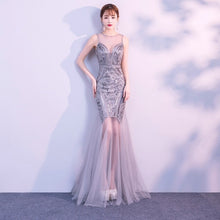 Load image into Gallery viewer, Robe De Soiree Sequins Beading Evening Dresses Mermaid Long Formal Prom Party Dress 2019 New Style