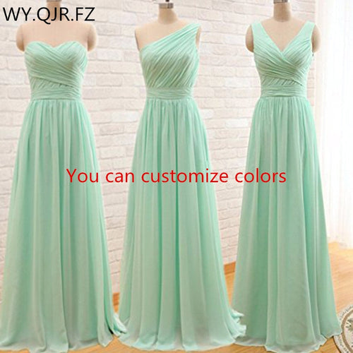 QNZL95#Custom colors long Bridesmaid Dresses mint green Chiffon wedding party dress party gown wholesale women's cheap clothing