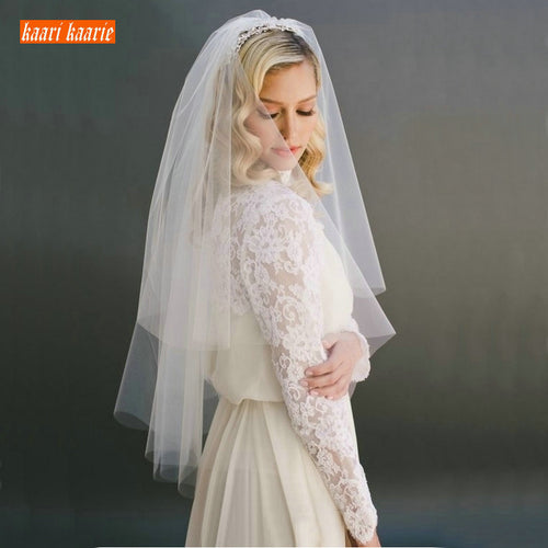 Fashion White Short bridal veil two layer 75cm with combe Ivory veils for wedding party tulle veiling 2019 new arrival yashmac