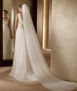 Fashion Wedding Accessories 3 Meters 1 Layer Wedding Veil White Ivory Simple Bridal Veil With Comb Wedding Veil de novia Velo
