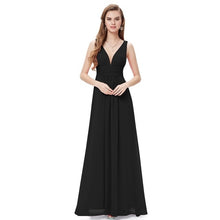 Load image into Gallery viewer, Elegant Long Evening Dresses EB26109 Cheap V-Neck Sleeveless A-line Chiffon 2020 Special Occasion Gowns Vestido Longo De Festa
