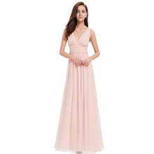 Load image into Gallery viewer, Elegant Long Evening Dresses EB26109 Cheap V-Neck Sleeveless A-line Chiffon 2020 Special Occasion Gowns Vestido Longo De Festa