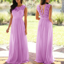 Load image into Gallery viewer, U-SWEAR 2019 Sexy Lace Backless Bridesmaid Dresses O-Neck Sleeveless Long Chiffon Wedding Party Formal Gowns Vestidos De Festa